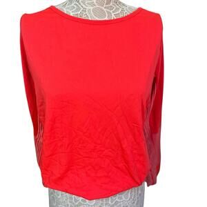 Nike Neon Pink Long Sleeved Dri Fit Active Top With Waist Band-Womens Size Large